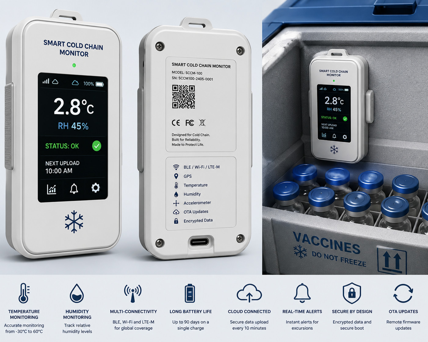 Cold chain monitor device